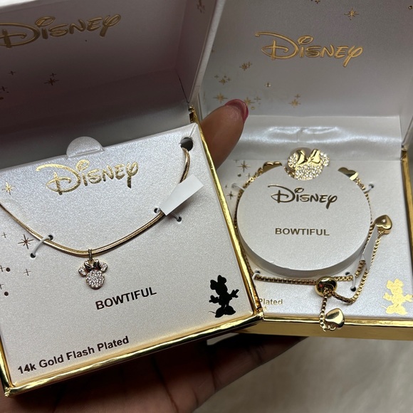 Disney Jewelry - Disney Bowtiful Gold Plated Set